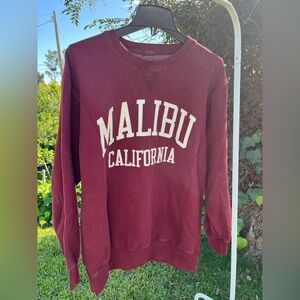 John Galt Burgundy Malibu Crew Neck Sweater